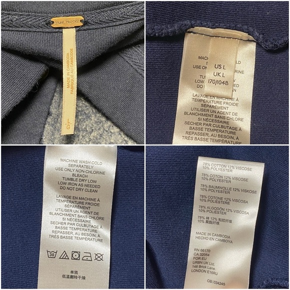 Free People Jacket Women's Size Large Oceania Blue Ruby Jacket oversized Shacket - Picture 10 of 17